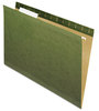 A Picture of product PFX-415315 Pendaflex® Reinforced Hanging File Folders with Printable Tab Inserts, Legal Size, 1/5-Cut Tabs, Standard Green, 25/Box