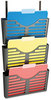 A Picture of product OIC-29314 Officemate VerticalMate Cubicle Wall File Pocket,  3 Pockets, Letter, 28 x 13 1/2 x 4 3/4, Charcoal