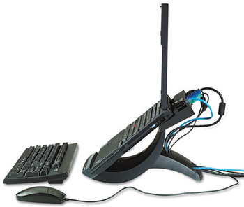 3M Vertical Notebook Computer Riser with Cable Management,  Cable Management, 9 x 3-3/4 x 9-1/2, Black