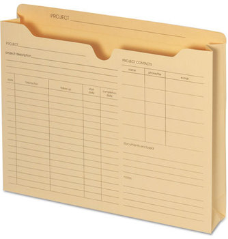 Pendaflex® Preprinted Project Jackets,  Letter, 11 Point Manila, 50/Box
