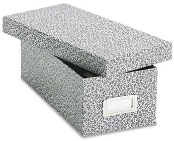 Oxford® Reinforced Board Card File with Lift-Off Cover,  Lift-Off Cover, Holds 1,200 3 x 5 Cards, Black/White