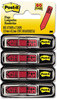 A Picture of product MMM-684SH Post-it® Flags Arrow Message 1/2" 0.5" Page w/Dispensers, "Sign Here", Asst Primary, 30 Dispenser, 4 Dispensers/Pack