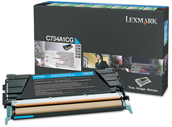 Lexmark™ C748H1YG, C748H1MG, C78H1CG Toner,  10000 Page-Yield, Cyan