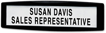 Fellowes® Plastic Partition Additions™ Nameplate 9 x 0.75 2.5, Fabric Panel Mount, Dark Graphite