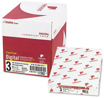 Nekoosa Fast Pack Digital Carbonless Paper,  8-1/2 x 11, Pink/Canary/White, 2500/Carton