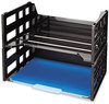 A Picture of product OIC-26056 Officemate High Rise Desk Tray,  13 1/4 x 9 x 10 1/4, Letter, Black, 2/PK