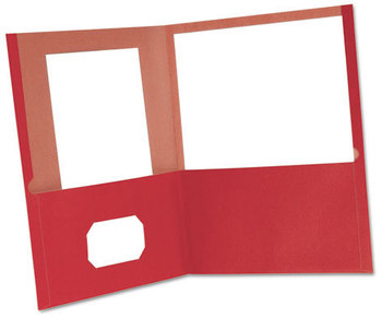 Oxford® Earthwise® 100% Recycled Twin-Pocket Folder, Red