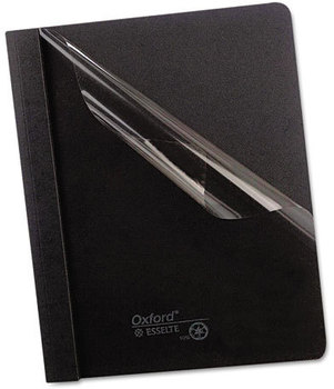 Oxford® Clear Front Standard Grade Report Cover,  3 Fasteners, Letter, 1/2" Capacity, Black, 25/Box