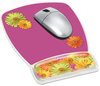 A Picture of product MMM-MW308DS 3M Fun Design Clear Gel Mouse Pad Wrist Rest,  6 4/5 x 8 3/5 x 3/4, Daisy Design