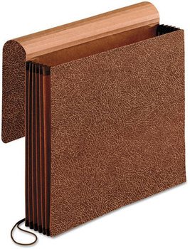 Pendaflex® Premium Reinforced Expanding Wallet 5.25" Expansion, 1 Section, Elastic Cord Closure, Letter Size, Red Fiber