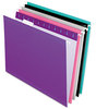 A Picture of product PFX-415215ASST2 Pendaflex® Colored Reinforced Hanging Folders Letter Size, 1/5-Cut Tabs, Assorted Bold Colors, 25/Box