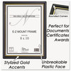 A Picture of product NUD-11800 NuDell™ EZ Mount Document Frame,  Plastic, 8 x 10, Black/Gold