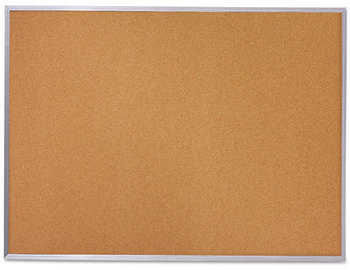 Mead® Economy Cork Board with Aluminum Frame, 36 x 24, Silver Aluminum Frame