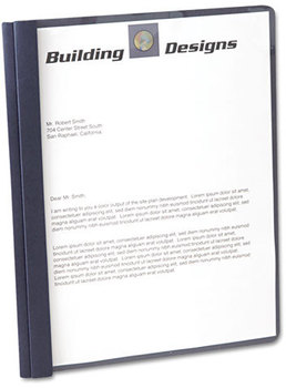 Oxford® Clear Front Standard Grade Report Cover,  3 Fasteners, Letter, 1/2" Capacity, Dark Blue, 25/Box