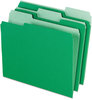 A Picture of product PFX-15213BGR Pendaflex® Colored File Folders 1/3-Cut Tabs: Assorted, Letter Size, Green/Light Green, 100/Box