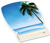 A Picture of product MMM-MW308BH 3M Fun Design Clear Gel Mouse Pad Wrist Rest,  6 4/5 x 8 3/5 x 3/4, Beach Design