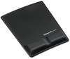 A Picture of product FEL-9181201 Fellowes® Palm and Wrist Supports with Microban® Protection Ergonomic Memory Foam Support Attached Mouse Pad, 8.25 x 9.87, Black