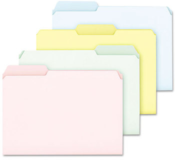 Pendaflex® Pastel Colored File Folders, 1/3 Cut Top Tab, Letter, Assorted, 100/Box