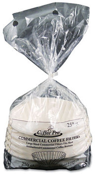 Coffee Pro Commercial Coffee Filters, 12-Cups, White, 250 Filters/Pack