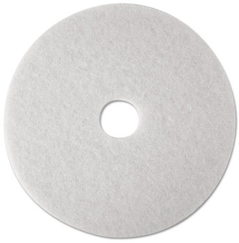 3M™ White Super Polish Floor Pads 4100 Low-Speed Polishing 21" Diameter, 5/Carton