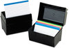 A Picture of product OXF-01461 Oxford® Plastic Index Card File,  400 Capacity, 6 1/2w x 4 7/8d, Black
