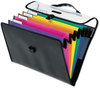 A Picture of product PFX-52891 Pendaflex® Desk Free Hanging Organizer With Case 1" Expansion, 6 Sections, Buckle Closure, Letter Size, Black