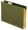 A Picture of product PFX-4152X4 Pendaflex® Extra Capacity Reinforced Hanging File Folders with Box Bottom 4" Letter Size, 1/5-Cut Tabs, Green, 25/Box