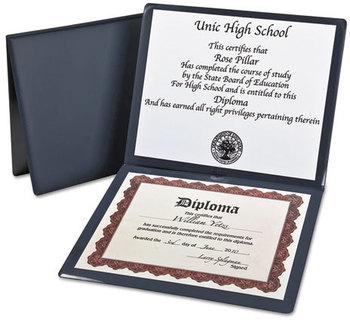 Oxford® Diploma Cover, 12 1/2 x 10 1/2, Navy
