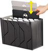 A Picture of product PFX-02327 Pendaflex® Sliding Cover Expanding File 4" Expansion, 13 Sections, Cord/Hook Closure, 1/6-Cut Tabs, Letter Size, Black