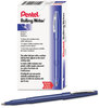 A Picture of product PEN-R100C Pentel® Rolling Writer® Stick Roller Ball Pen,  .8mm, Blue Barrel/Ink, Dozen