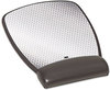 A Picture of product MMM-WR340LE 3M Antimicrobial Gel Wrist Rest,  Extended Length, Black Leatherette