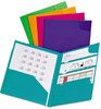 A Picture of product OXF-99837 Oxford® Divide It Up® Four-Pocket Poly Folder,  11 x 8-1/2, Assorted