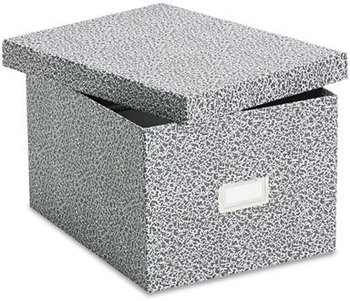 Oxford® Reinforced Board Card File with Lift-Off Cover,  Lift-Off Cover, Holds 1,200 6 x 9 Cards, Black/White