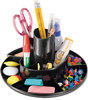 A Picture of product OIC-26250 Officemate Rotary Supply Organizer,  11 compartments, 8 3/4 x 5 3/8, Black