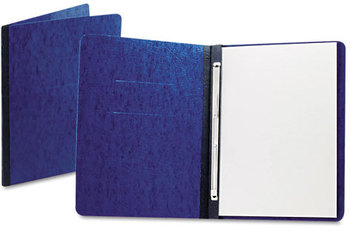 Oxford® Heavyweight PressGuard® and Pressboard Report Cover with Reinforced Side Hinge,  Prong Clip, Letter, 3" Capacity, Dark Blue
