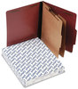 A Picture of product PFX-1157R Pendaflex® Four-, Six-, and Eight-Section Pressboard Classification Folders Four-Section 2" Expansion, 1 Divider, 4 Fasteners, Letter Size, Red Exterior, 10/Box