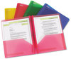 A Picture of product OXF-99812 Oxford® Clear Front Poly Report Cover,  3 Fastener, Letter,Assorted, 25/Box
