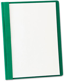 Oxford® Clear Front Standard Grade Report Cover,  3 Fasteners, Letter, 1/2" Capacity, Green, 25/Box