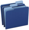 A Picture of product PFX-15213NAV Pendaflex® Colored File Folders 1/3-Cut Tabs: Assorted, Letter Size, Navy Blue/Light Blue, 100/Box
