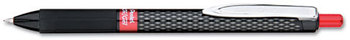 Pentel® Oh! Gel™ Retractable Roller Pen,  .7mm, Black Barrel, Red Ink, Dozen