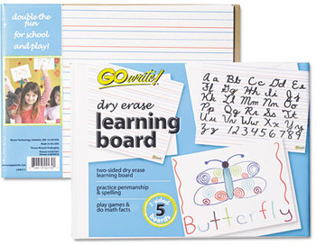 Pacon® GoWrite!® Dry Erase Learning Boards, 8 1/4 x 11, 5 Boards/PK