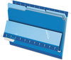 A Picture of product PFX-421013BLU Pendaflex® Interior File Folders 1/3-Cut Tabs: Assorted, Letter Size, Blue, 100/Box