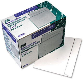 Quality Park™ Open-Side Booklet Envelope,  Contemporary, 12 x 9, White, 250/Box