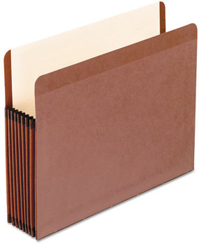Pendaflex® Premium Reinforced Expanding File Pockets 7" Expansion, Letter Size, Red Fiber, 5/Box