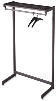 Quartet® Single-Sided, One-Shelf Rack,  Powder Coated Textured Steel, 48" Wide, Black