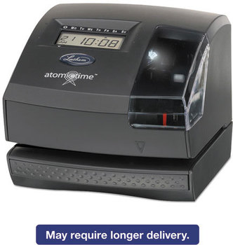 Lathem® Time 1600E Wireless Atomic Time Recorder with Tru-Align™, Dark Gray