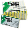 A Picture of product MMM-74CC Scotch-Brite™ PROFESSIONAL Medium-Duty Scrubbing Sponge 74 3.6 x 6.1, 0.7" Thick, Yellow/Green, 10/Pack