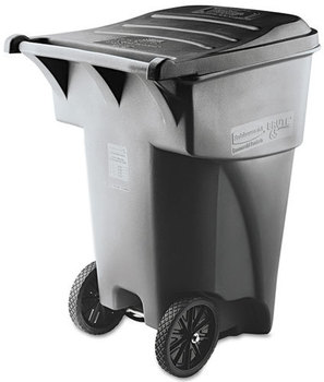 Rubbermaid® Commercial Brute® Square Roll-Out Container. 95 gal. Gray.