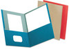 A Picture of product OXF-78513 Oxford® Earthwise® 100% Recycled Twin-Pocket Folder,  Assorted Colors, 25/Box