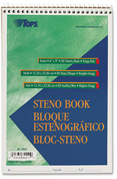 TOPS™ Gregg Steno Books, 6 x 9, Green Tint, 80-Sheet Pad